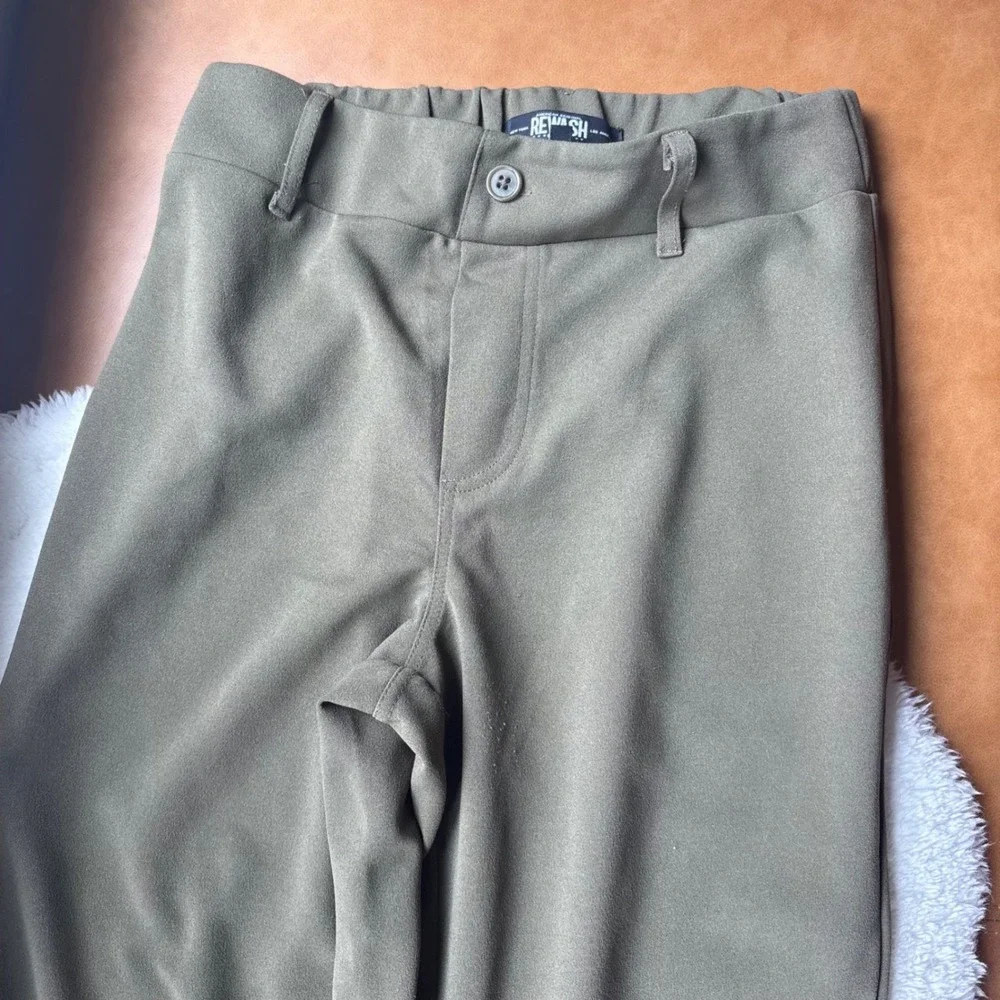 Rewash Olive Green Wide Leg Flare High Waisted Trousers Pants Size M Back